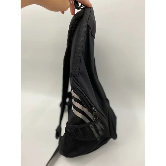 Adidas Black Silver Estadio Backpack Bookbag NEW - Picture 3 of 14
